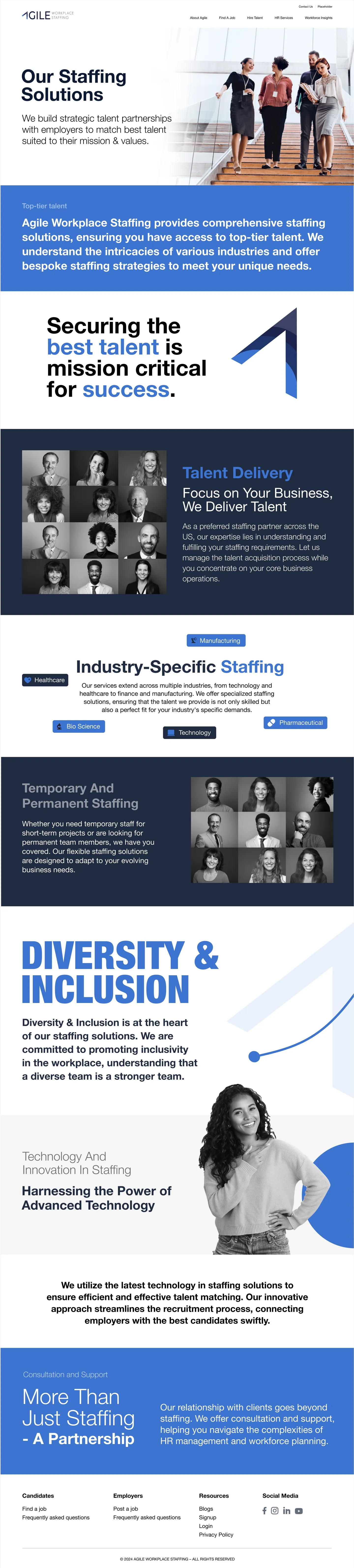 Agile Workplace Staffing page design 5