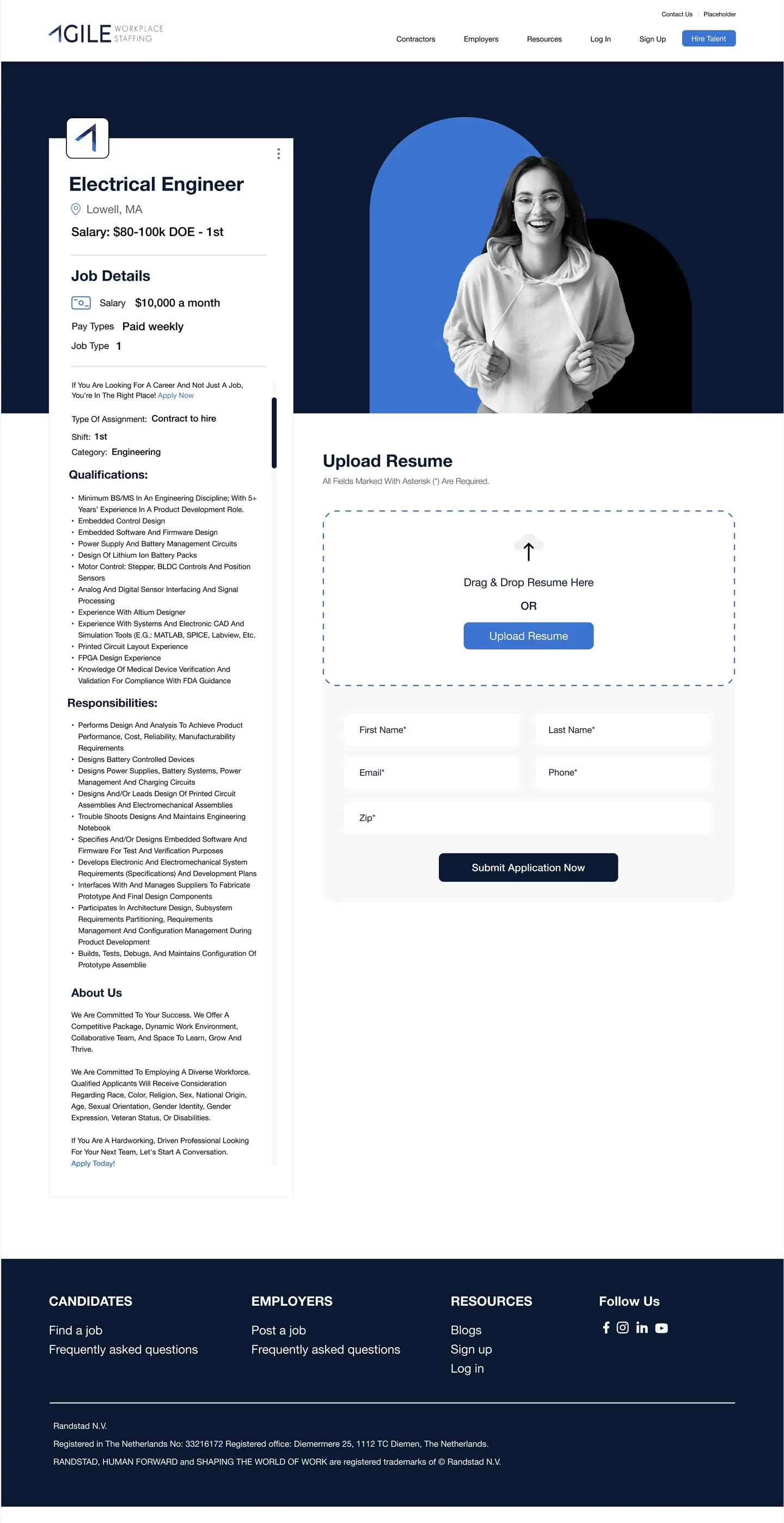 Agile Workplace Staffing page design 6