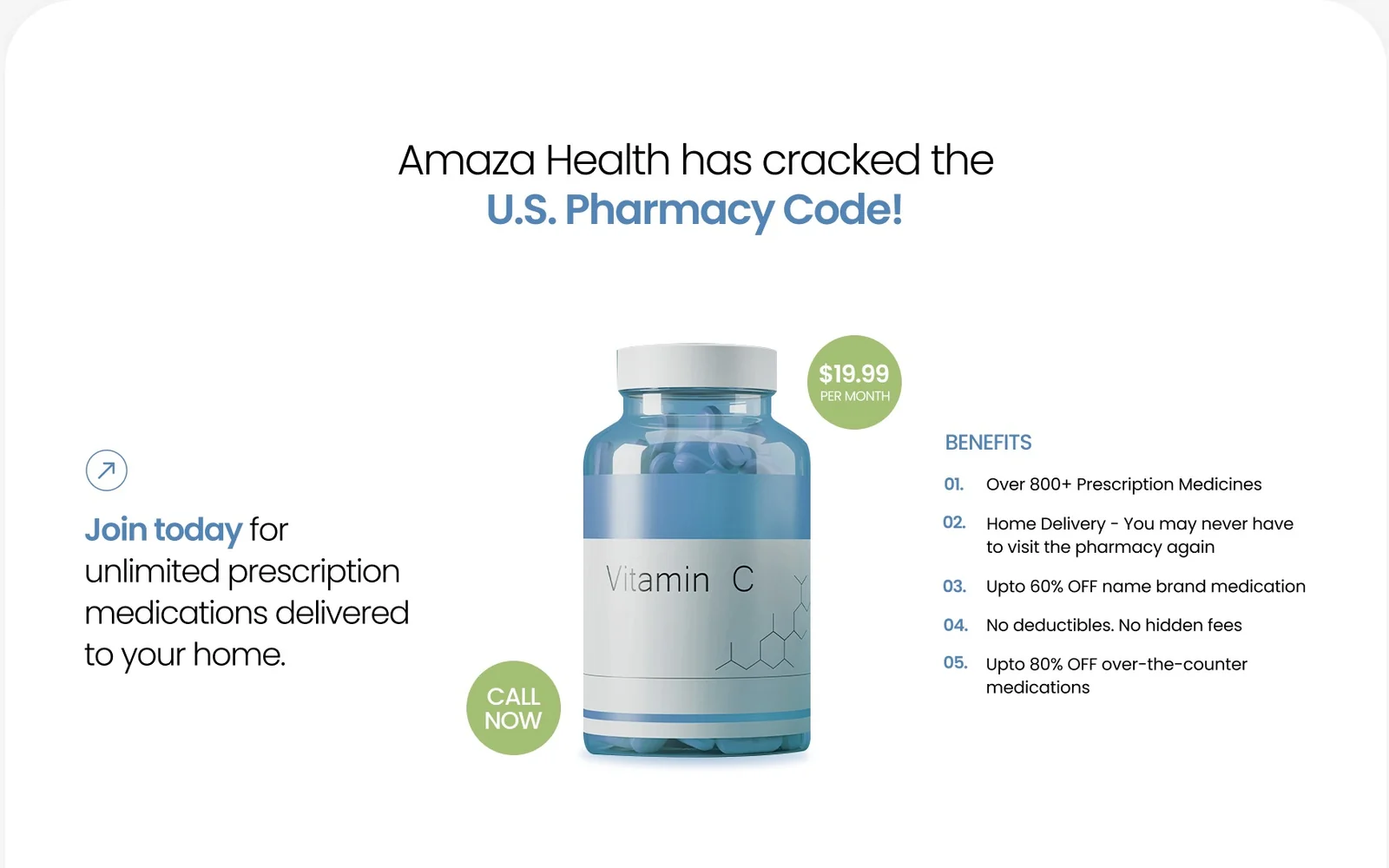 AmazaRx homepage design