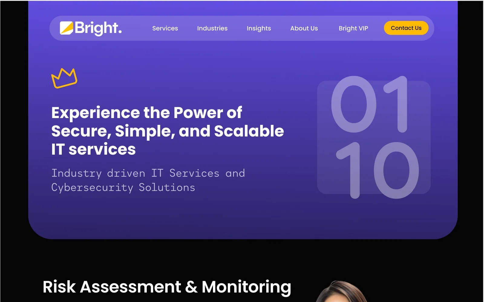Bright VIP homepage design
