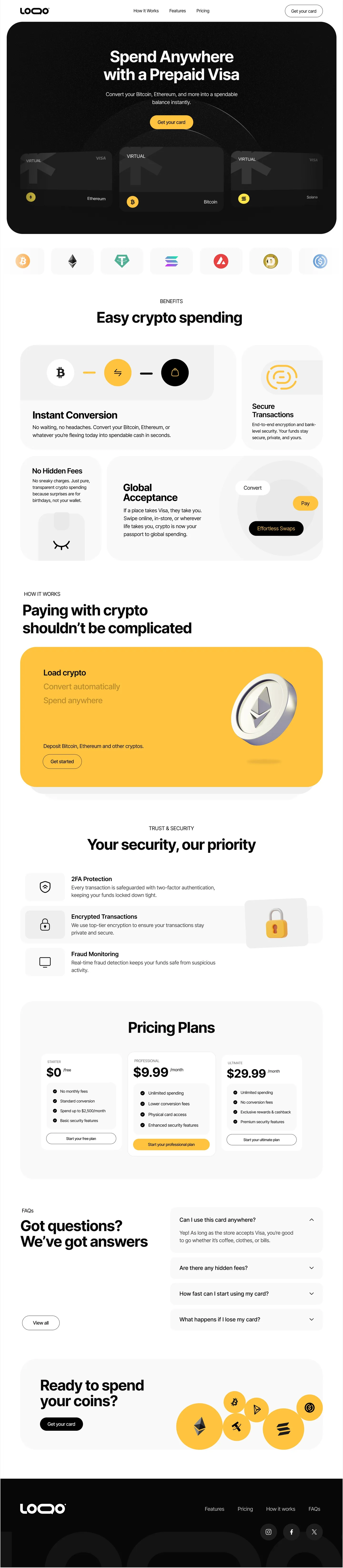 Crypto / Web3 page design 1