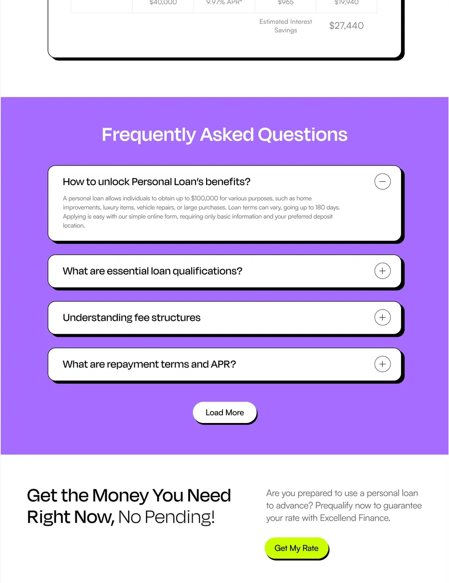 Excellent Finance screen 3