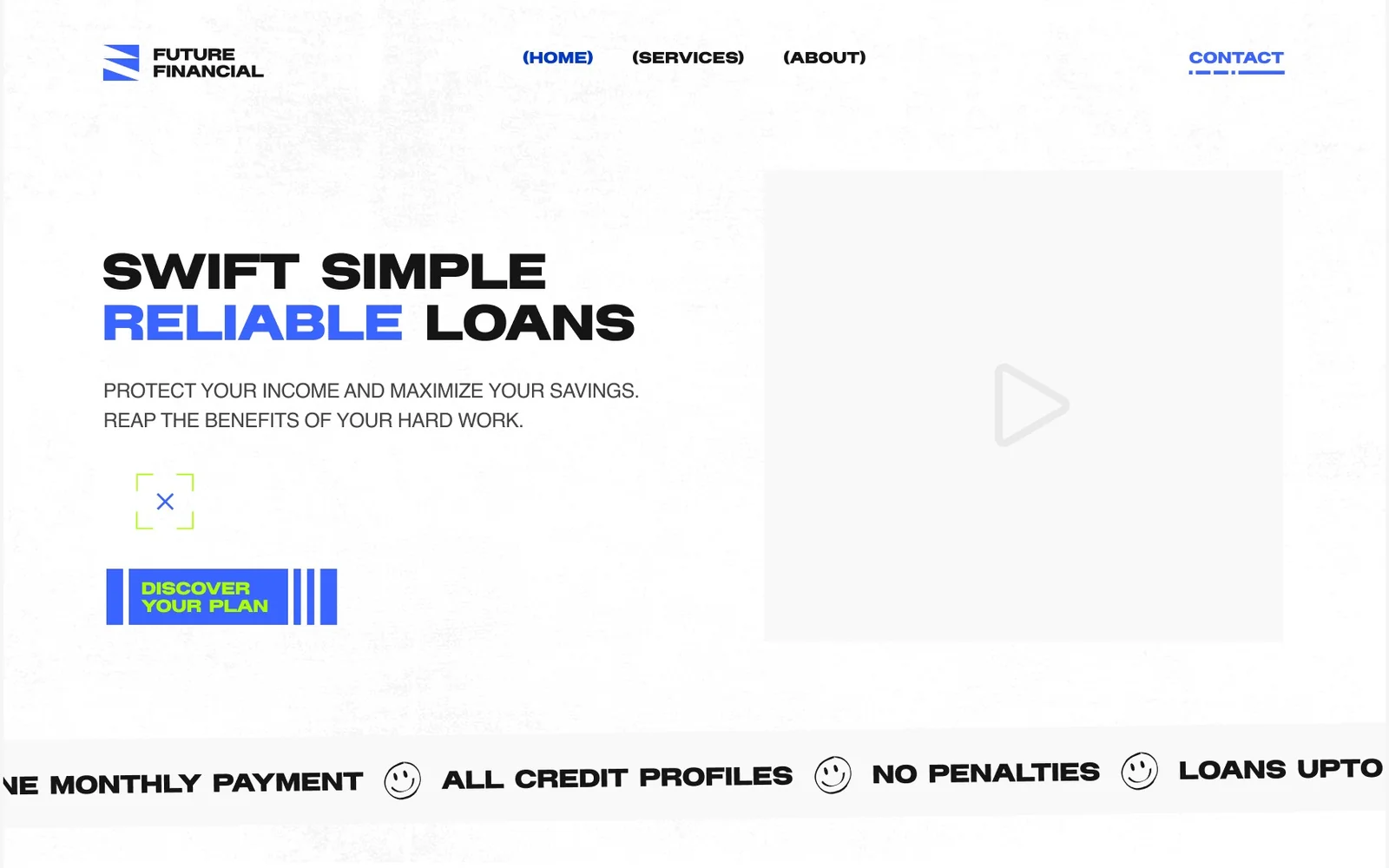 Future Financial homepage design