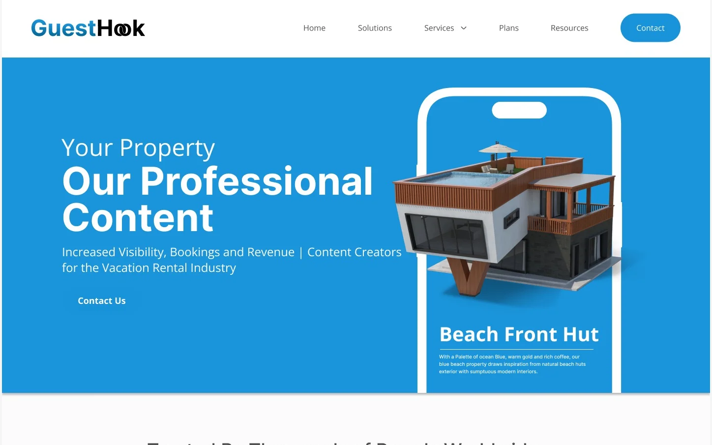 GuestHook homepage design