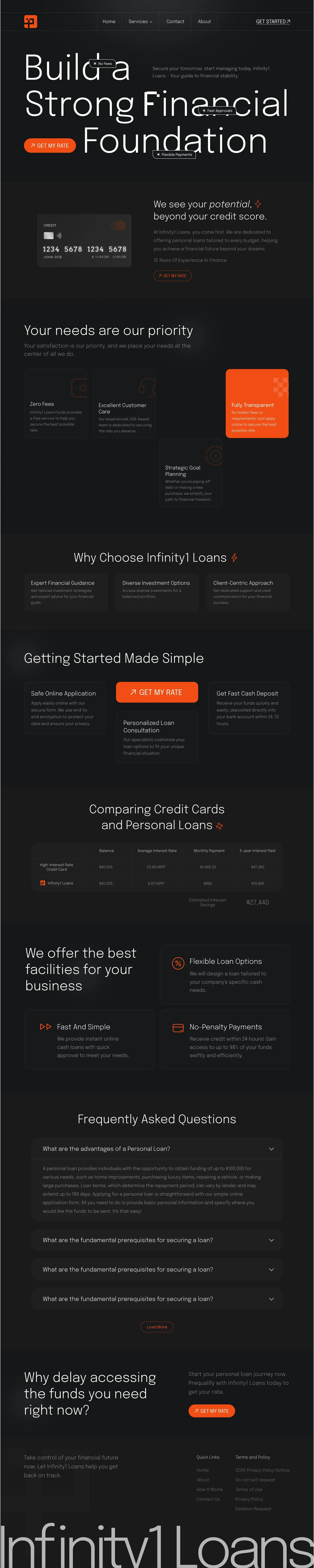 Infinity1 Loans page design 1