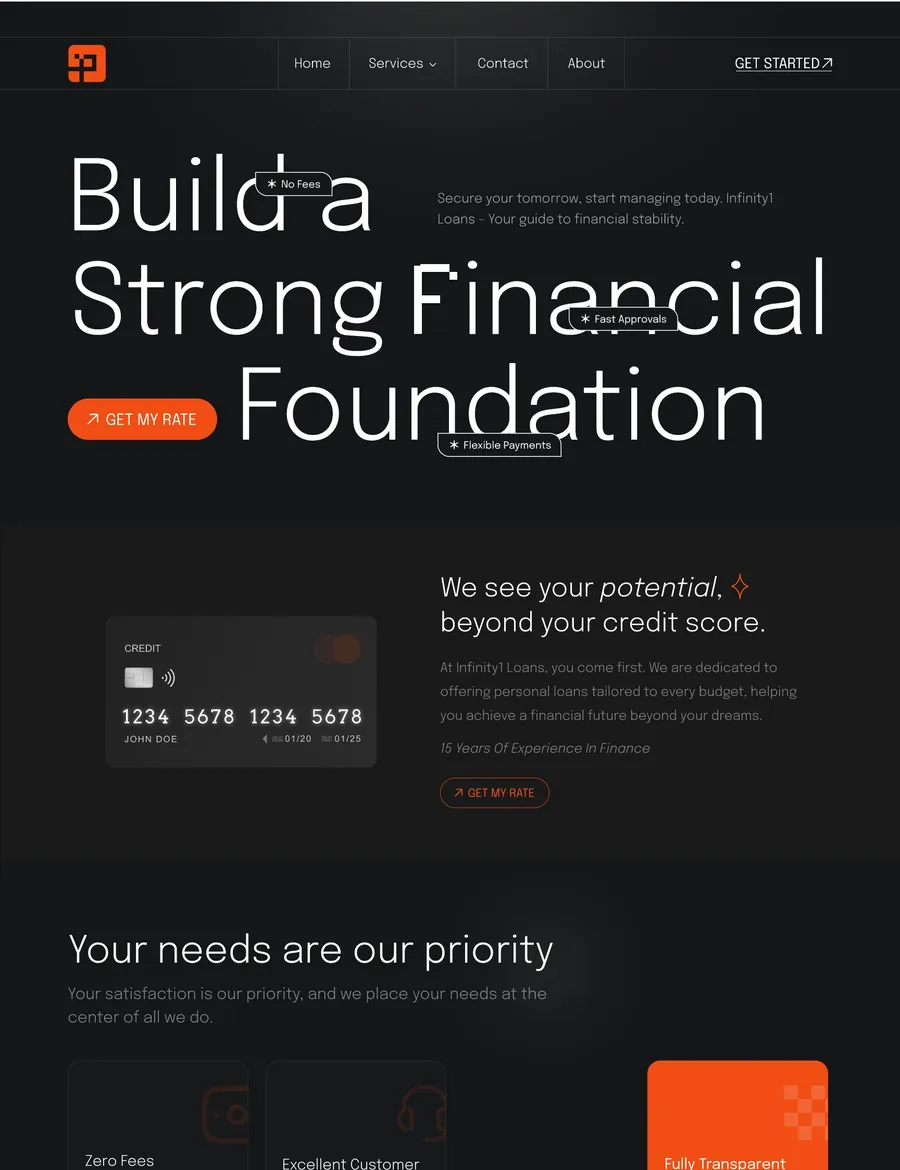 Infinity1 Loans screen 1