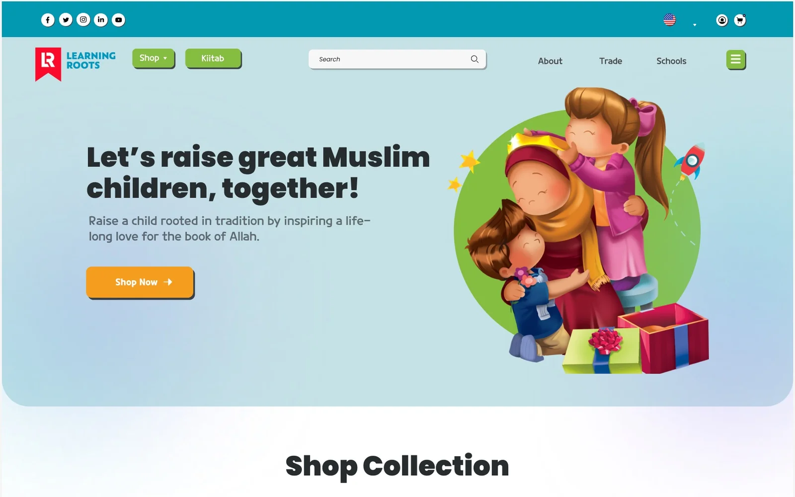 Learning Roots homepage design