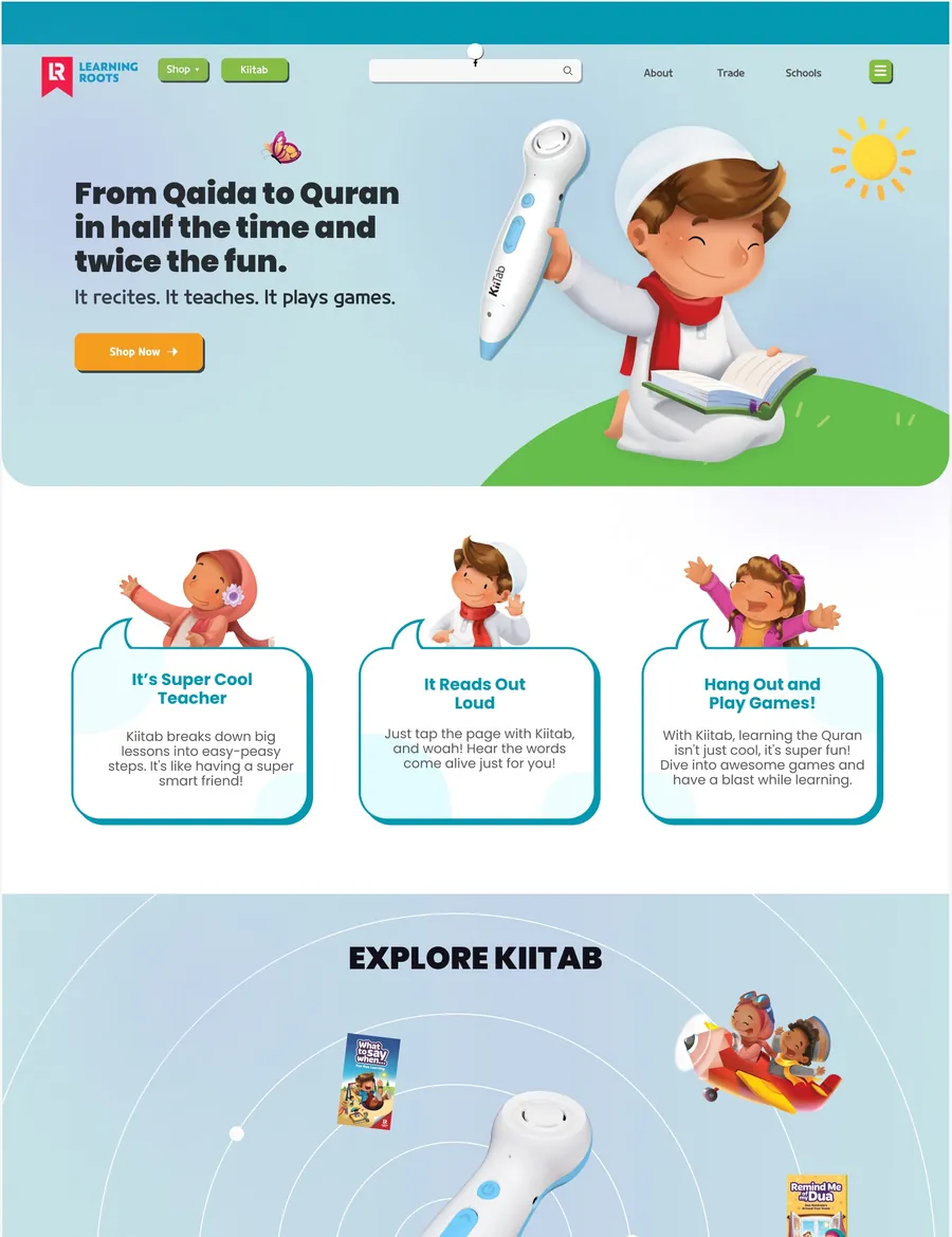Learning Roots screen 2