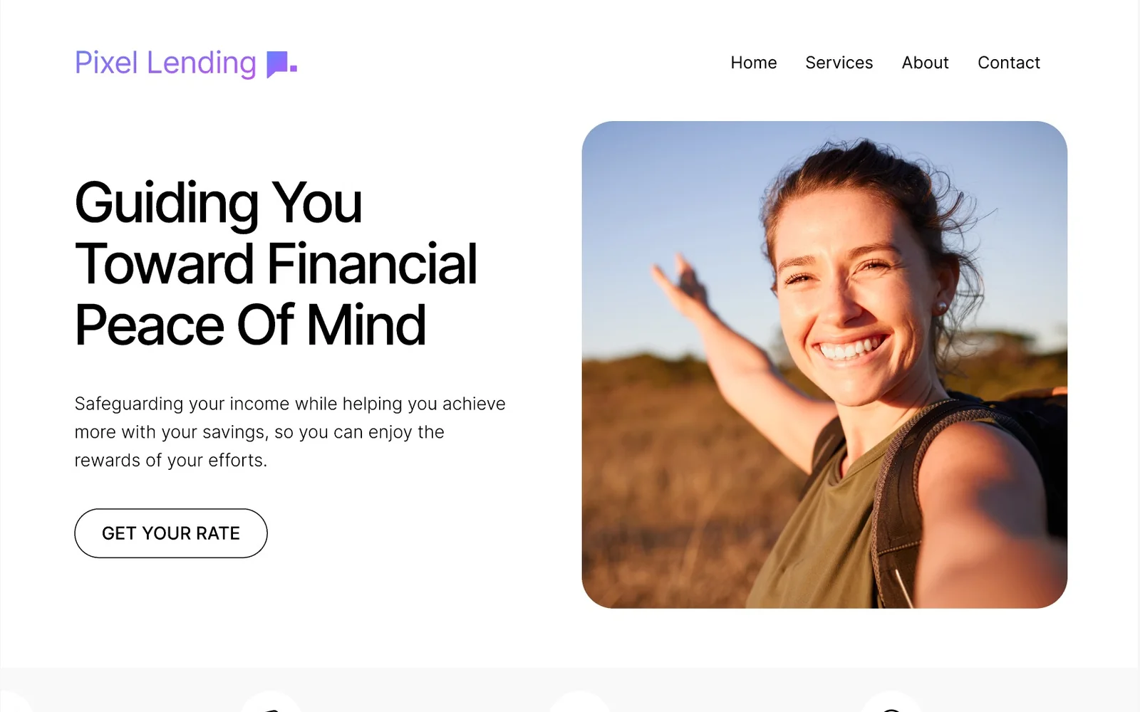 Pixel Lending homepage design