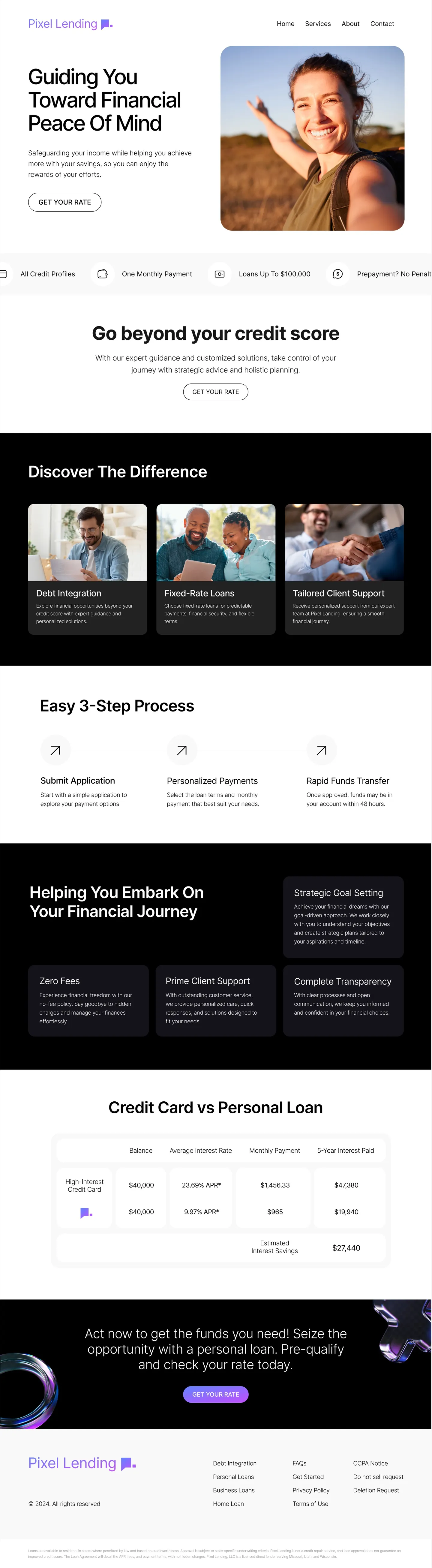 Pixel Lending page design 1