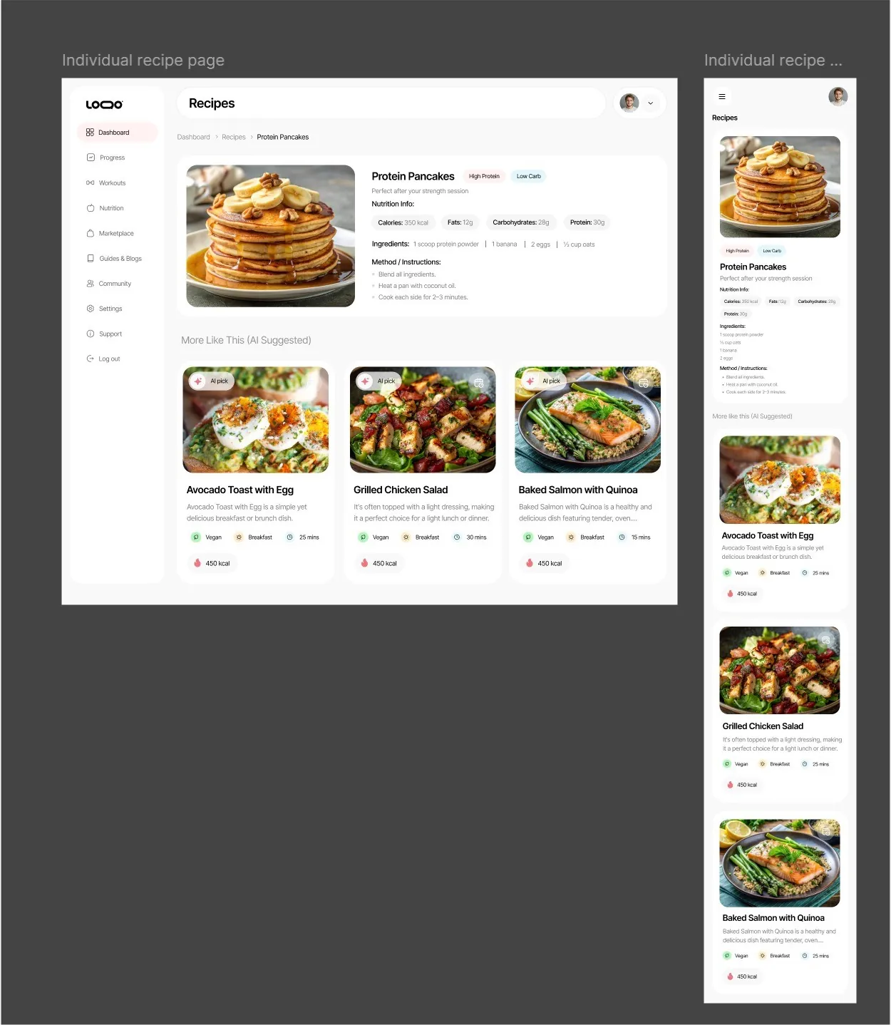 Workout Online page design 8
