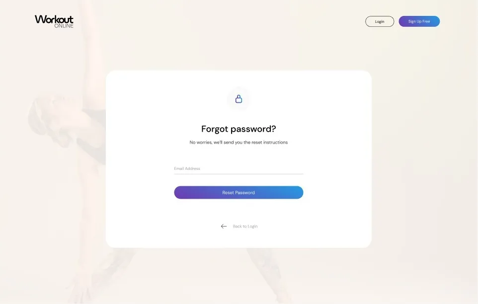 Workout Online page design 6