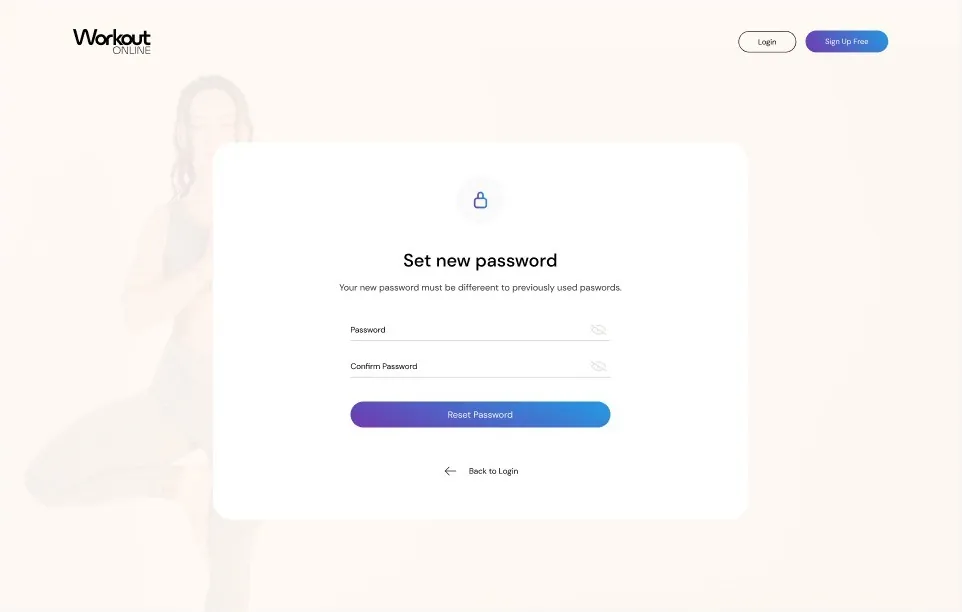 Workout Online page design 8
