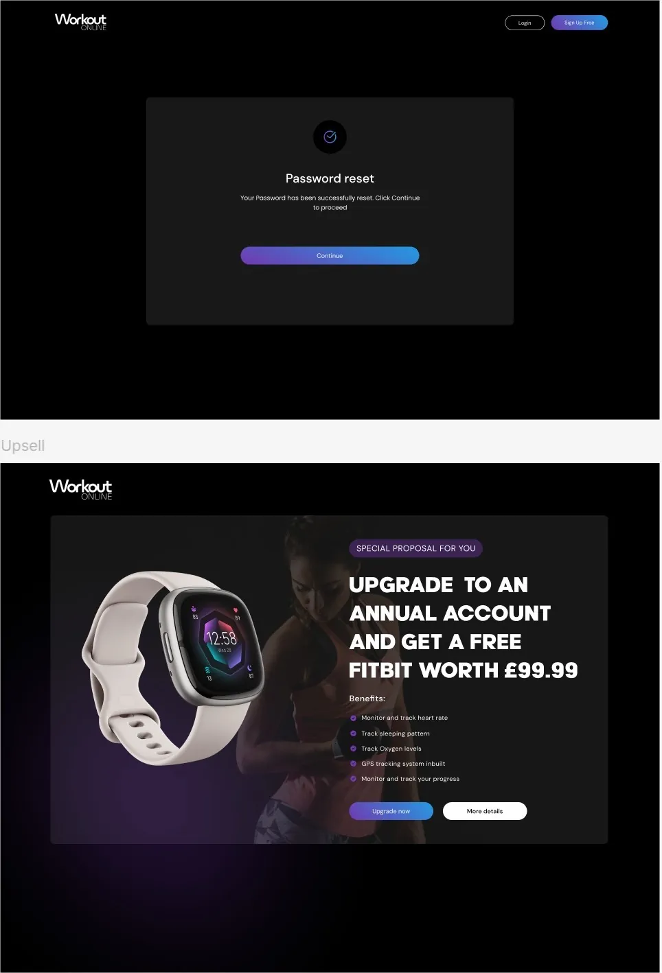 Workout Online page design 11