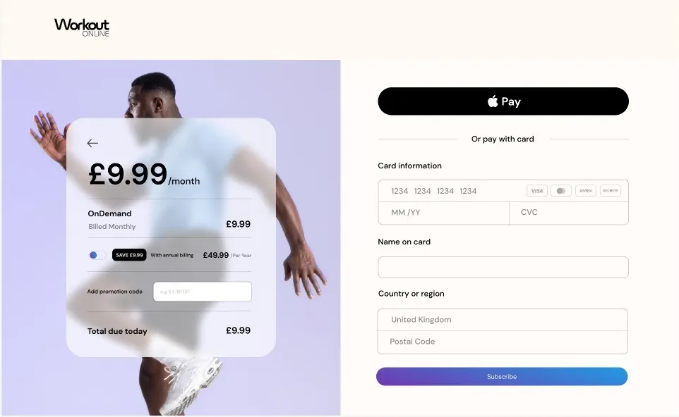 Workout Online page design 16
