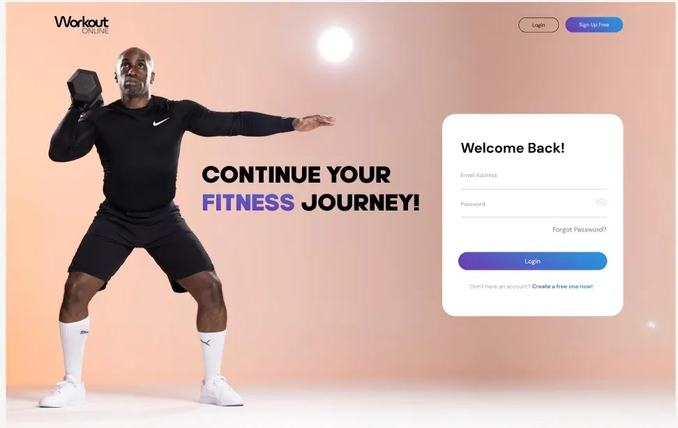 Workout Online page design 17