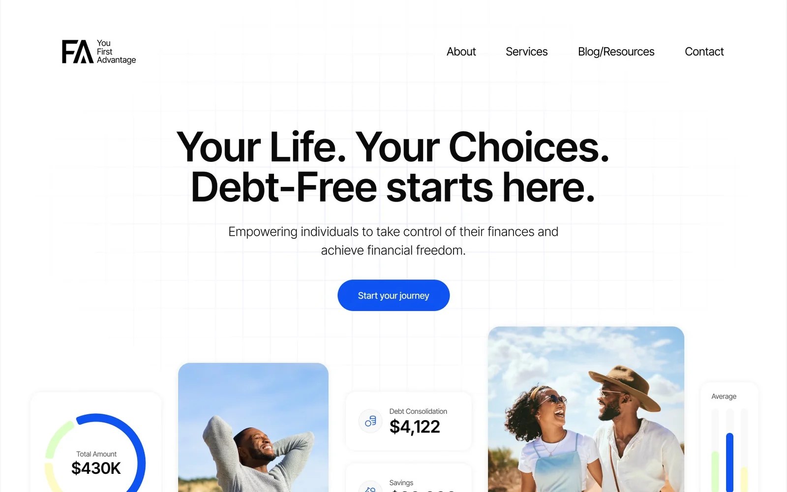 Your First Advantage homepage design