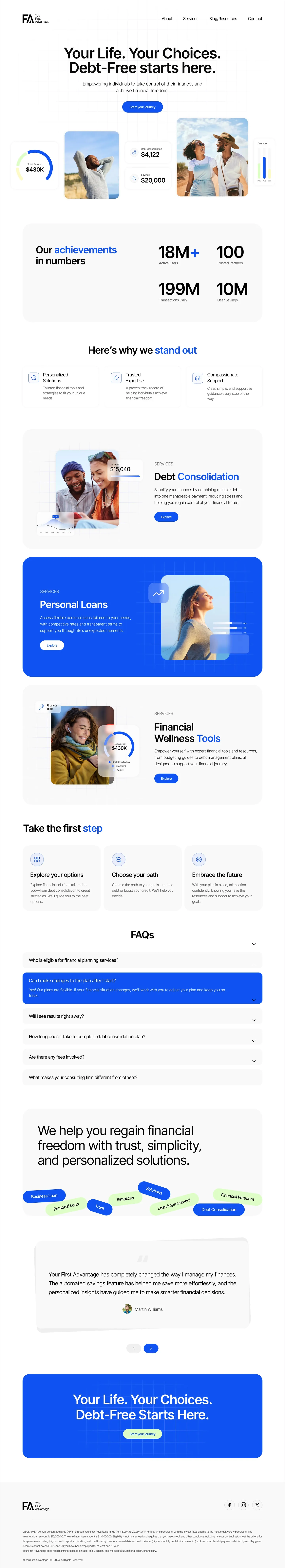 Your First Advantage page design 1