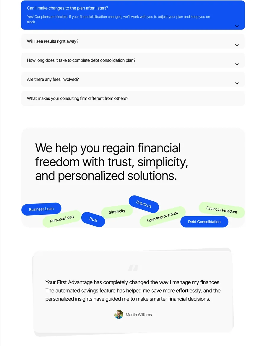 Your First Advantage screen 2